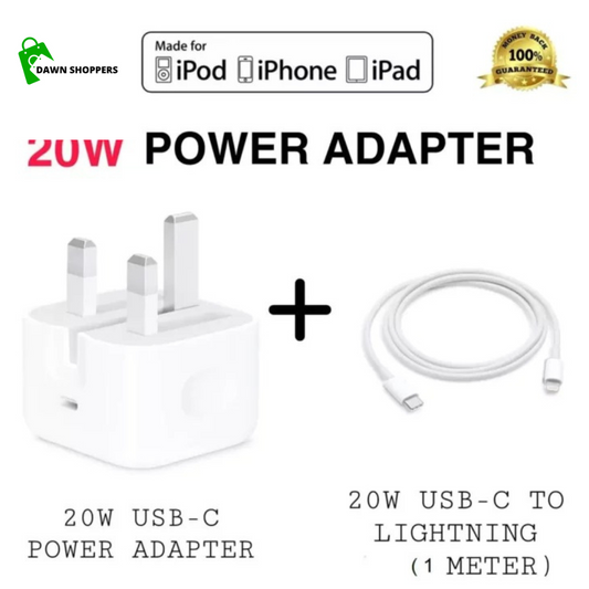 Pack of 2 :20w Original Adapter with 20w Lightning Cable