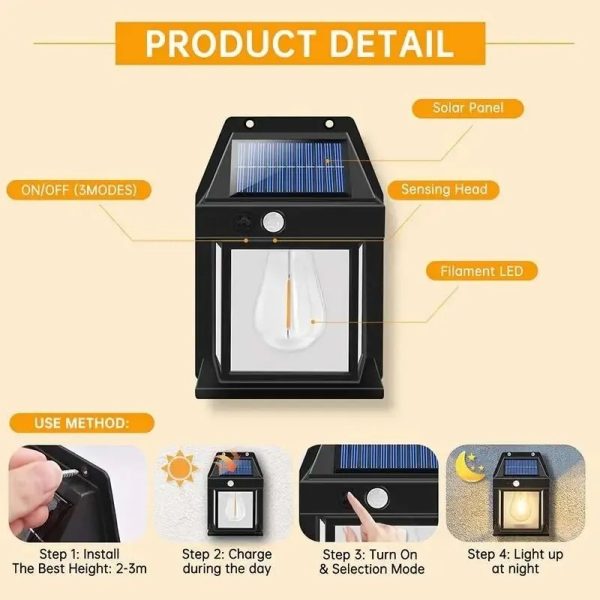 Single Tungston Solar Sensor Light